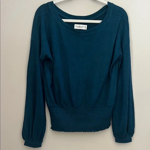 Abercrombie & Fitch Soft AF Cozy Teal Long Sleeve Women's Top - Picture 1 of 1
